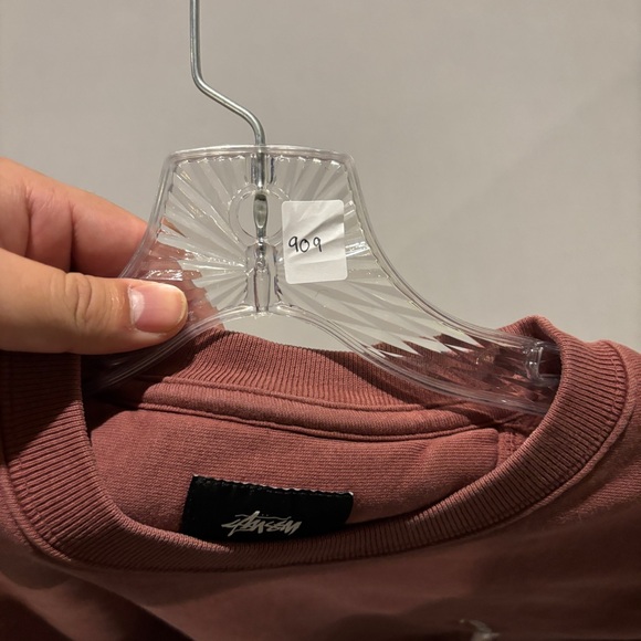 Stussy Crewneck Sweatshirts Size Small Brown Pink Embroidery Logo Casual Fall - Picture 6 of 6